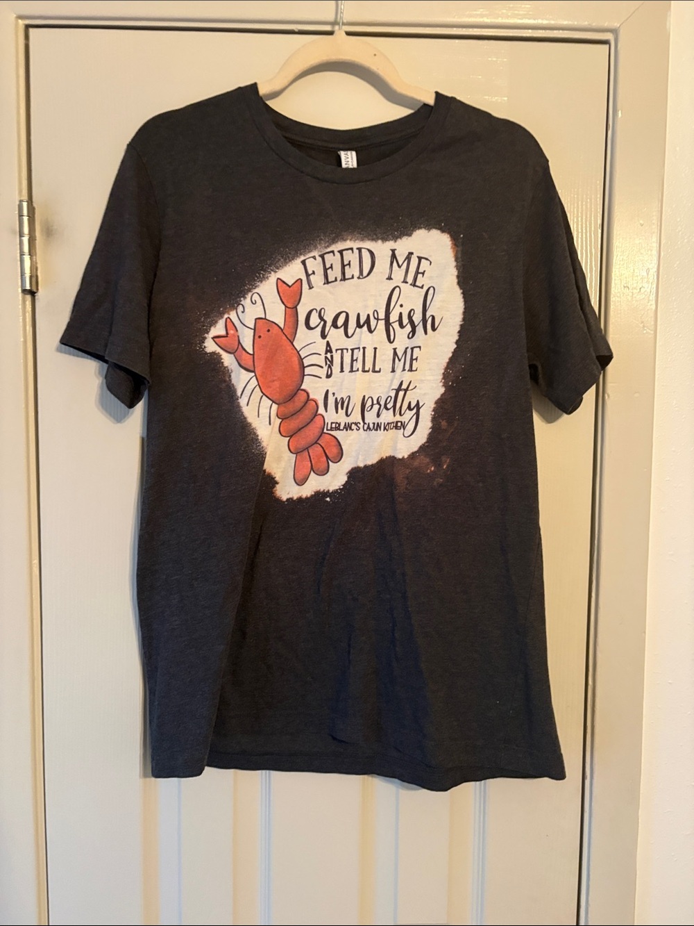 Bella Canvas Dark Gray Tee with Orange Crawfish Graphic